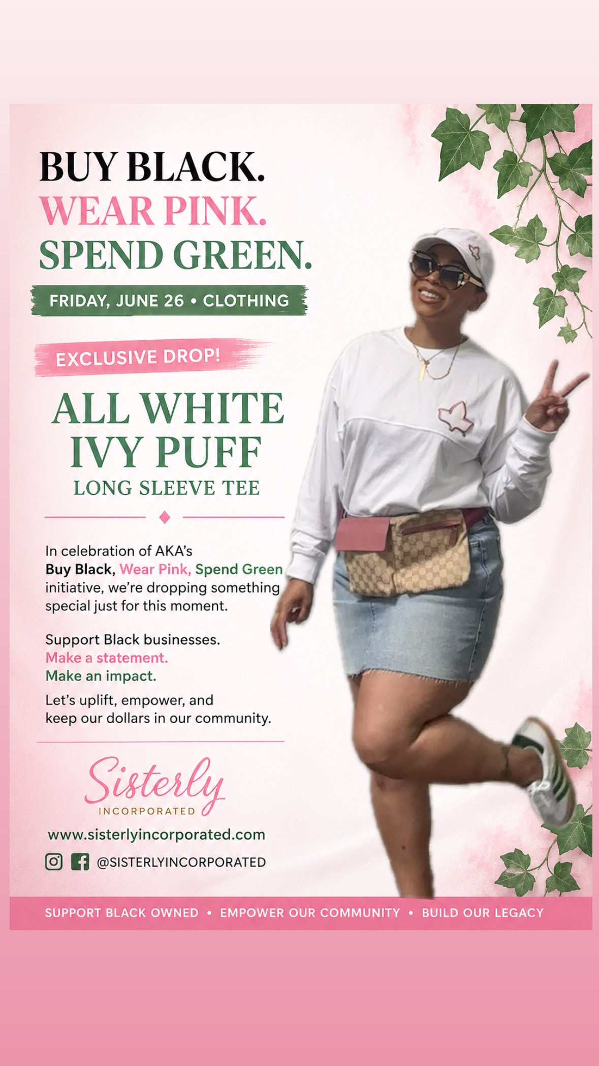 All White Pretty Ivy Puff Long Sleeve Tee