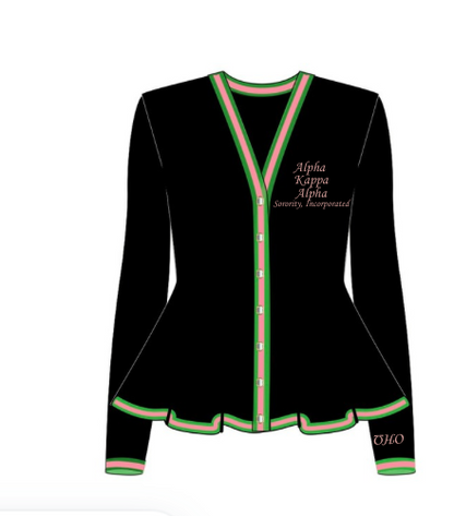 The Pretty Peplum Cardigan  - Omicron Eta Omega